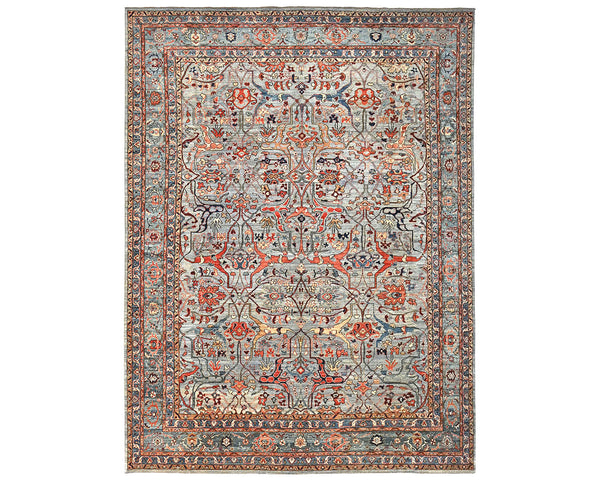 9x12 Gray Aryana Afghan Hand Knotted Veg Dye Wool Area Rug
